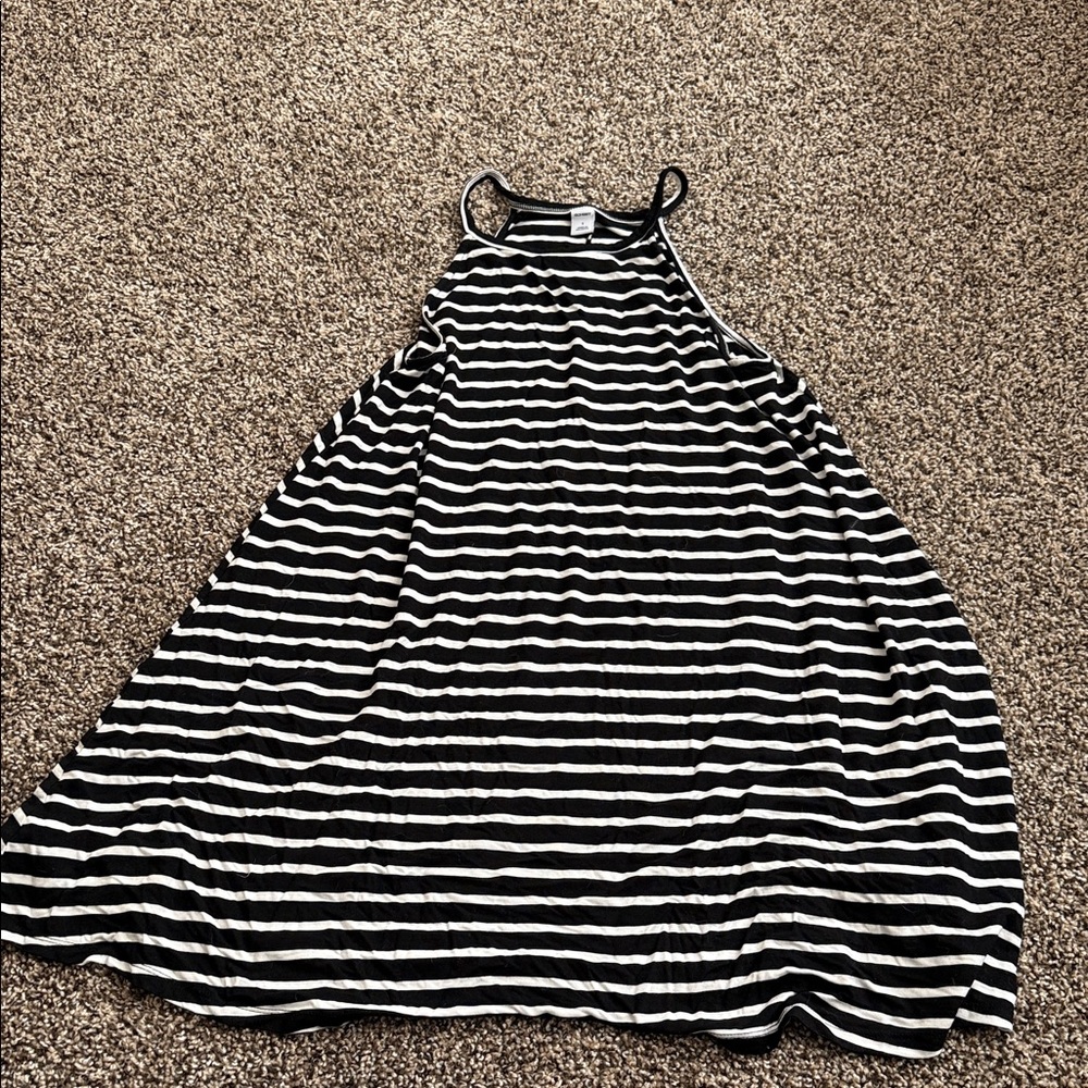 Old Navy Black and White Striped mini dress